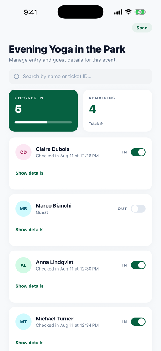 McCheck — Guest list